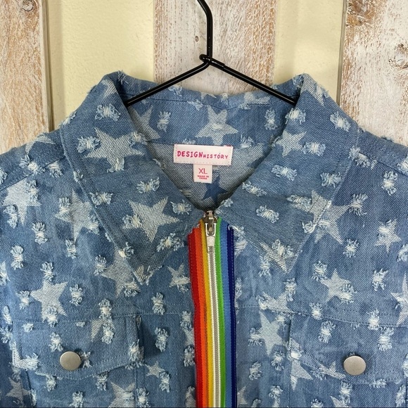 Design History Star Chambray Rainbow Kids Jacket - Picture 3 of 10